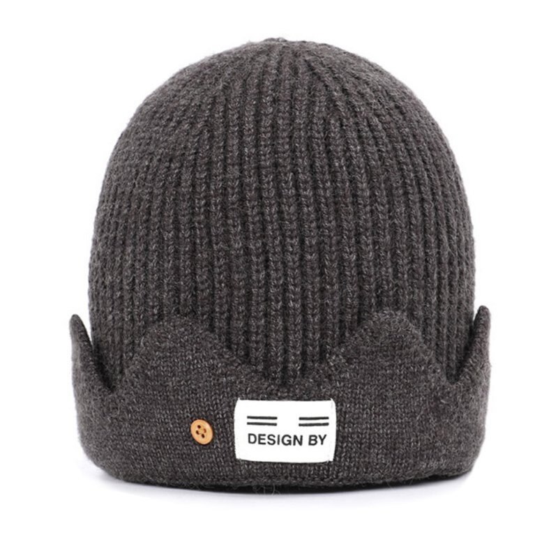 Vinter kvinner menn ull fortykket strikk lue varmere lue luer utendørs tur cap lue lue: H