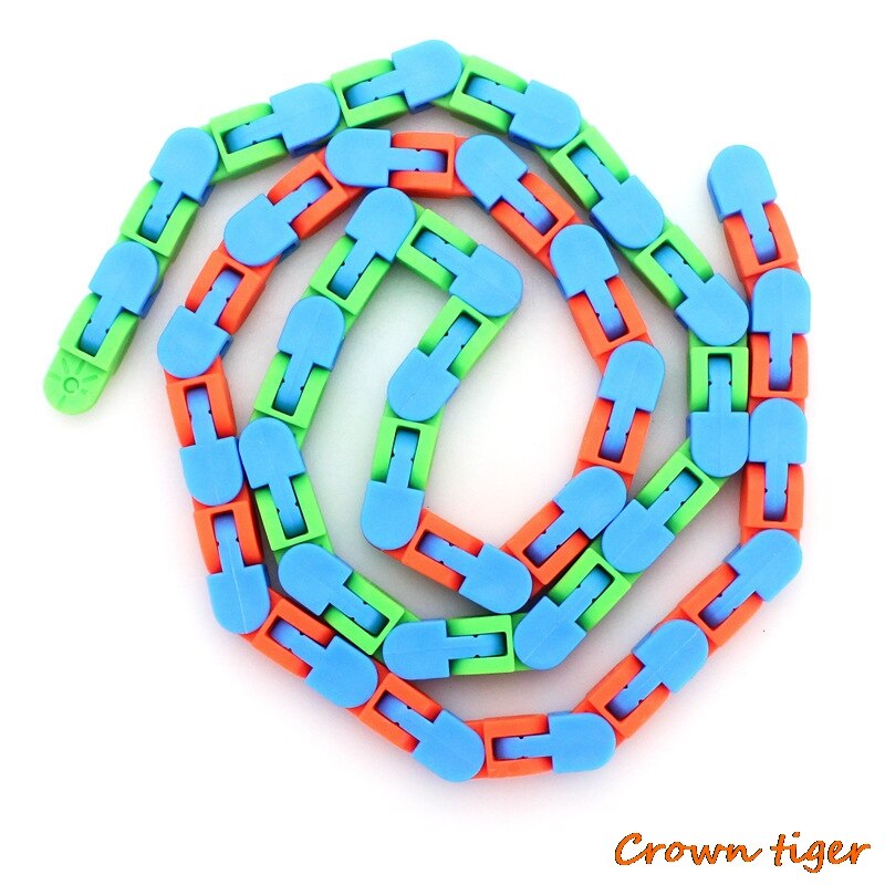 Divertente Puzzle colorato tracce di giocattoli sensoriali Snap And Click fidget toy catena di biciclette orbitali tracce stravaganti bracciale fluido catena attorcigliata