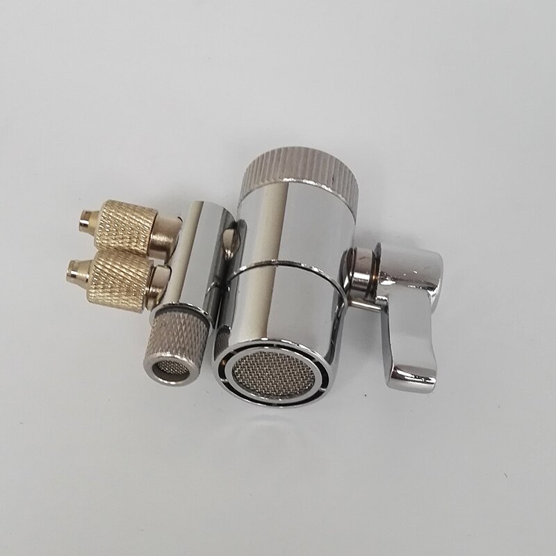 Aireador de grifo de Metal cromado adaptador de desviación Dual para purificador de agua, accesorios de irrigador Oral, interruptor de válvula