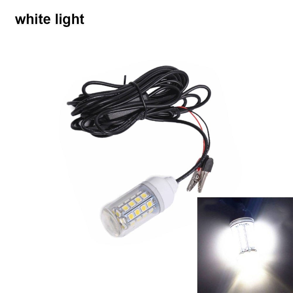 LED Underwater Light Lamp 12V Waterproof For Submersible Night Fishing Boat Outdoor Lighting --M25: White