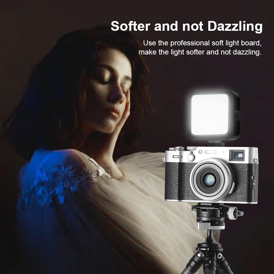 Mamen 36 leds video lys på kamera fotostudio belysning sko led vlog fyld lys lampe til smartphone dslr slr kamera