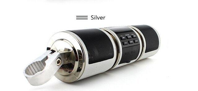 Bluetooth Motorcycle Stereo Subwoofer Sound system Waterproof IP4: Silver