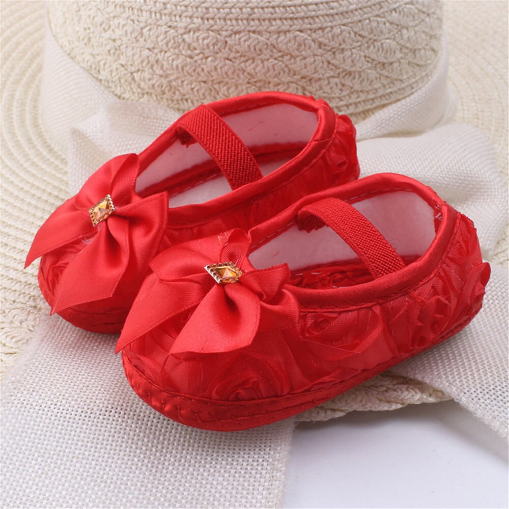 Verbazingwekkende 0-12 Maand Baby Meisjes Crib Schoenen Schattige Prinses Schoenen Katoenen Baby Zachte Zool Frist walker (s7-102): 1 / 0.5