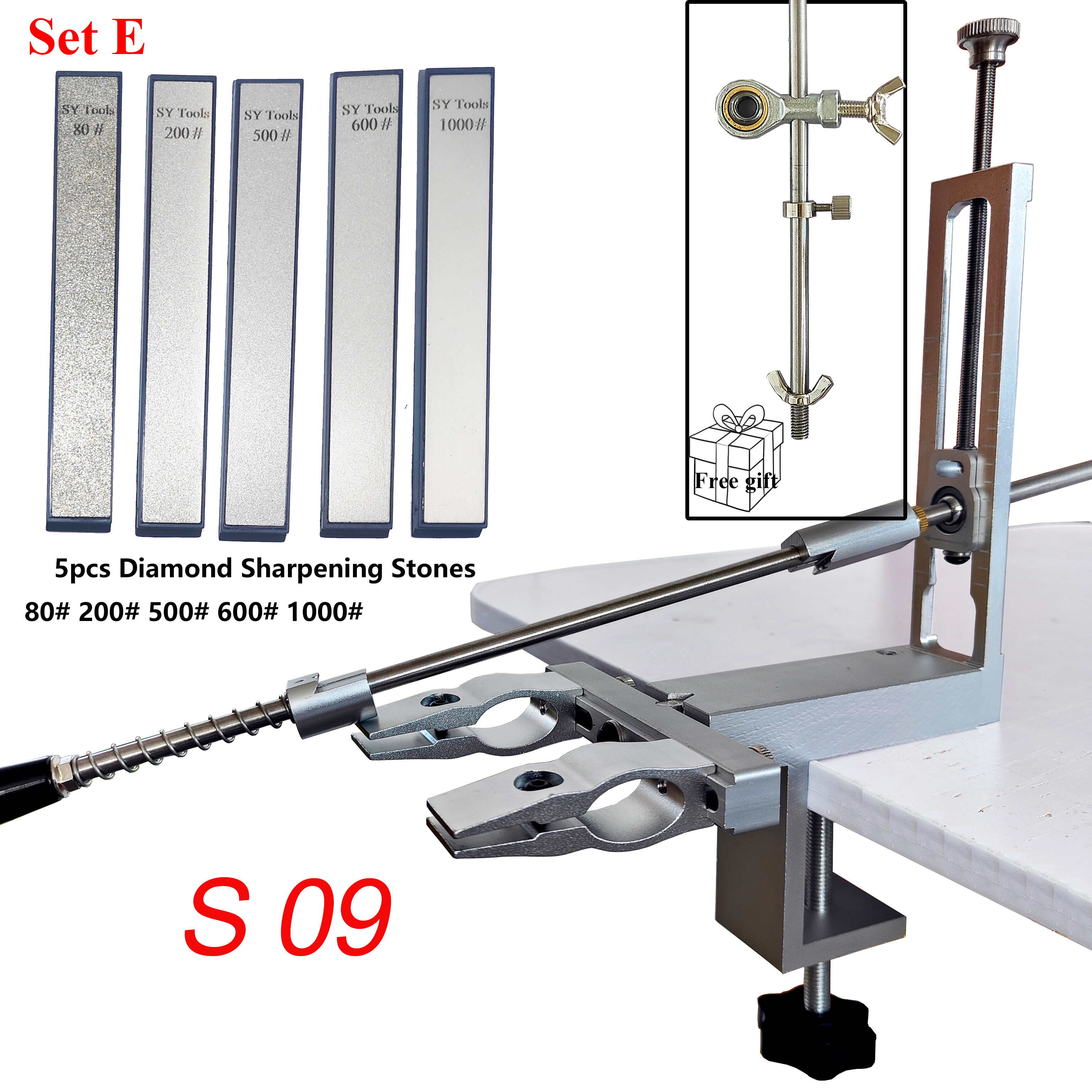 Affûteur de couteaux d'angle Apex, outils de cuisine, système d'affûtage de couteaux avec ensemble de pierres diamantées, S09, , partenaires professionnels: green