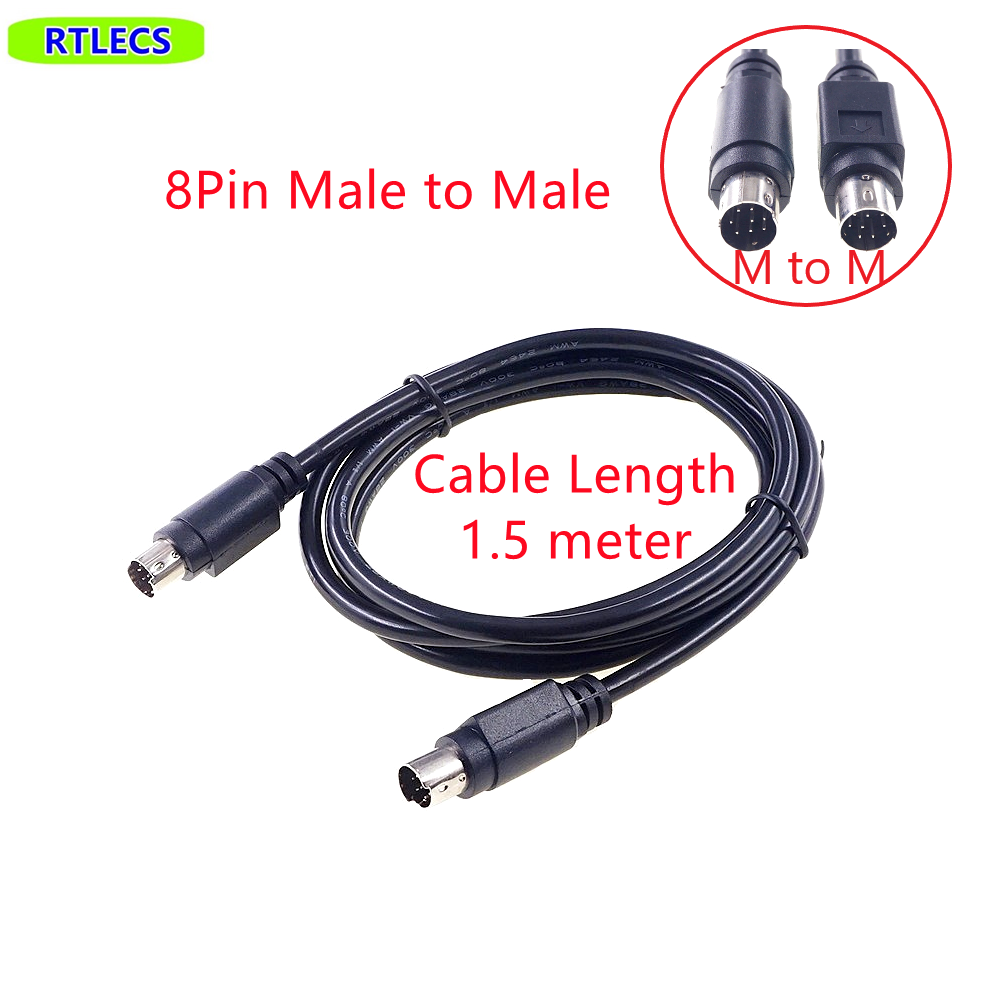 1 Piece MD8 Mini Din 8 pin Male Female Adapter Cable Plug Socket Conventer PLC Application Shielding Wires: MULTI