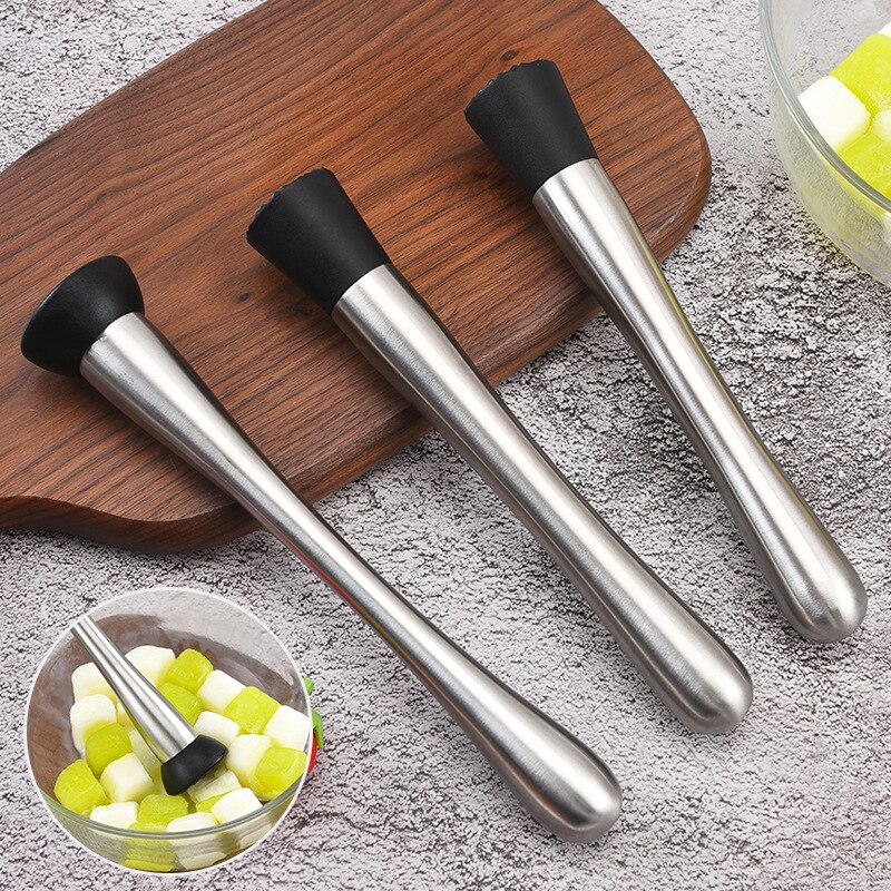 2pc Stainless Fruit Muddlers Caipirinha Pestles Cocktail Ice Hammer Crushed Popsicle Lemon Squeeze Tool Bar Tool Kitchen Gadgets