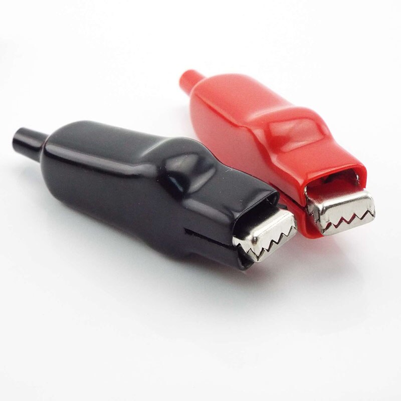 2pcs 20A Sheathed Alligator Clips Electrical DIY Test Leads Cable Alligator Double-Ended Crocodile Roach Electrical Jumper Wire