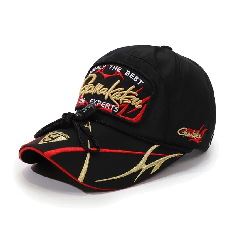 Gamakatsu waterdichte visserij-baseballpet Katoenen zonwering Vissershoeden met clip Trendy truckerhoeden voor heren: Donkergrijs