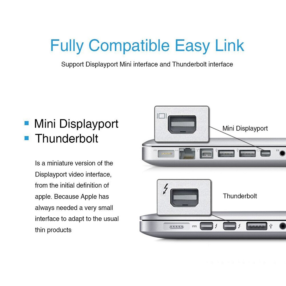 Thunderbolt Mini DisplayPort Display Port DP to HDMI Adapter Cable For Apple Mac Macbook Pro Air