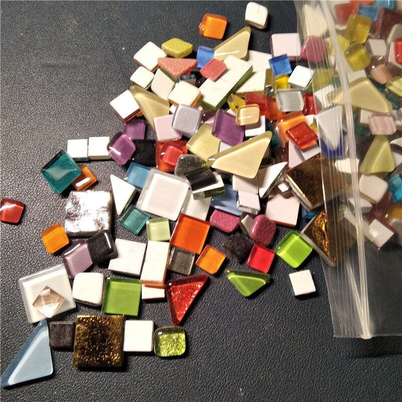 500g Super Mixed Mosaic Tiles Different Size &amp; Shape Glass Mosaic Tiles DIY Craft Mosaic Stone