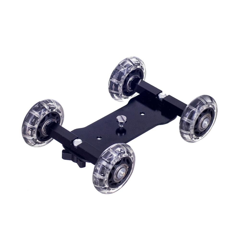 Vier Wiel Draagbare Camera Slider Video Dolly Track Dslr Camera Video Rail Rolling Track Slider Skater Tafel Dolly Auto