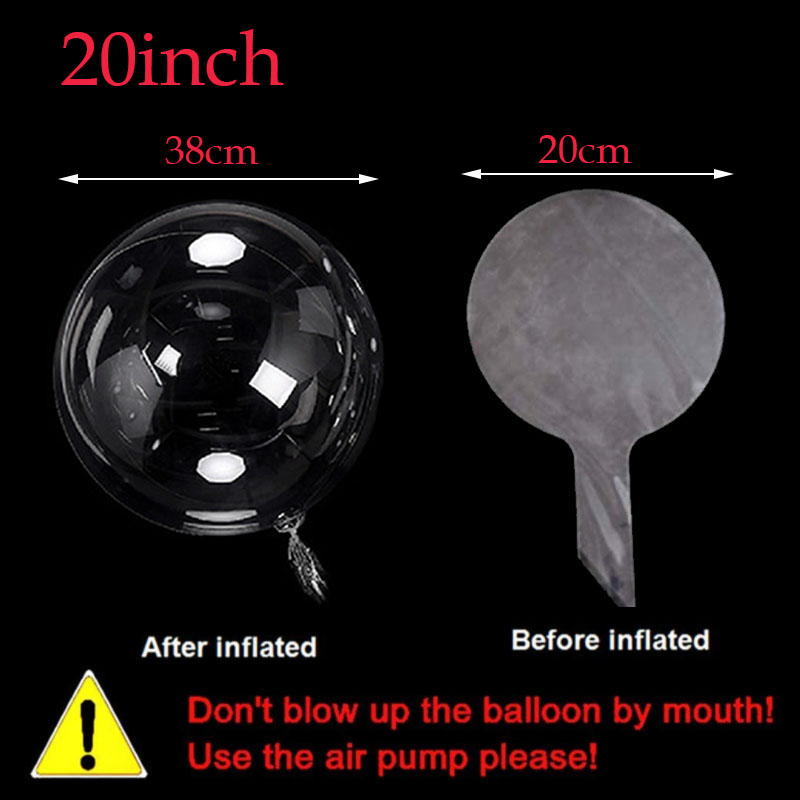 10Pcs 8/10/18/20/24 Inch Transparante Ballon Bobo Clear Ballons Kerst Bruiloft Verjaardag Party Decoraties kids Helium Ballonnen: 20inch