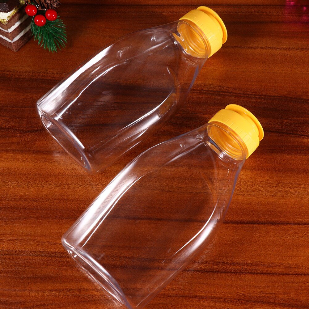 4pcs 500g Transparent Plastic Honey Bottle Food Packaging Bottle Honey Jar With Lid Honey Bottle Jam Container for Home