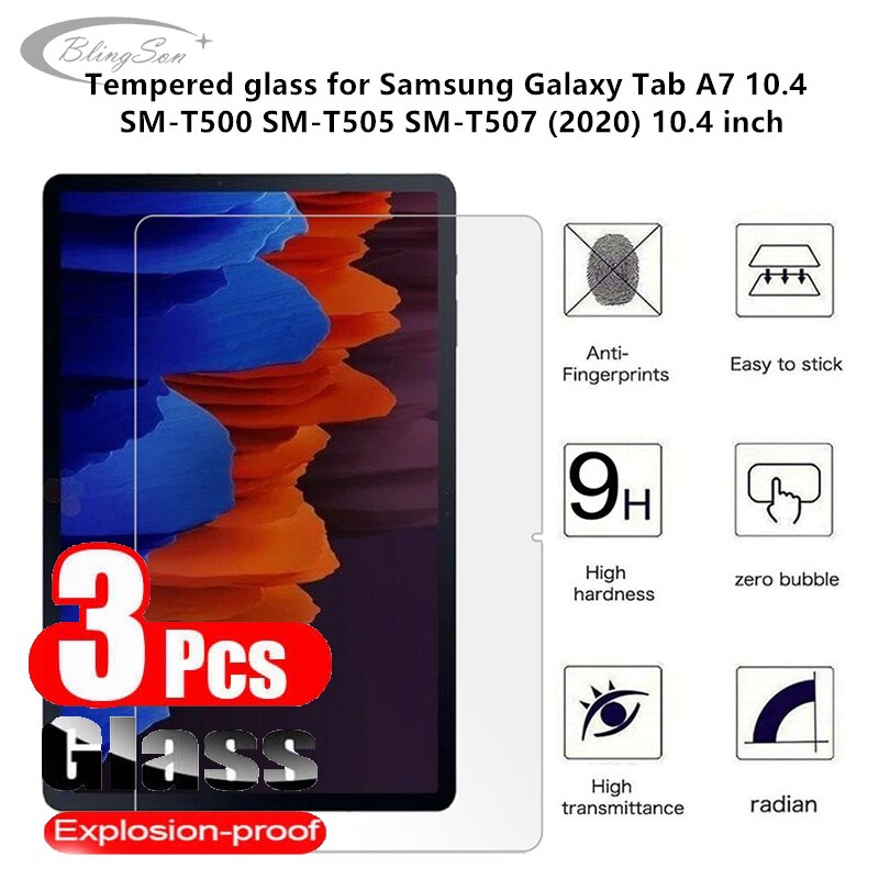 Voor Samsung Galaxy Tab A7 10.4 Inch T500 T505 Gehard Glas Screen Protector Voor SM-T500 SM-T505 SM-T507 Tablet Film 3 Pcs