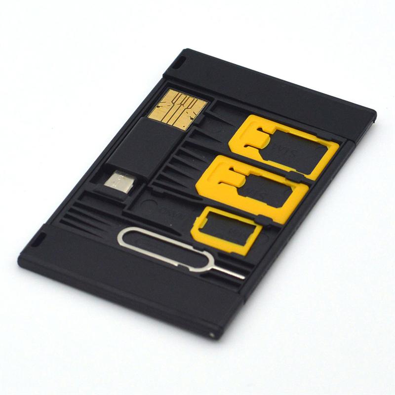 5 Stks/set Sim Otg Telefoon Reader Set Micro Sim En Nano Adapter (Willekeurige Kleur)