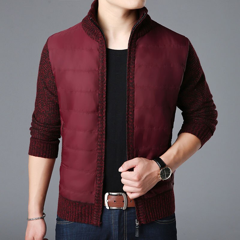2022 Mode Truien Heren Vest Dikke Slim Fit Truien Truien Rits Warme Winter Koreaanse Stijl Casual Mannen Kleding: Rood / M