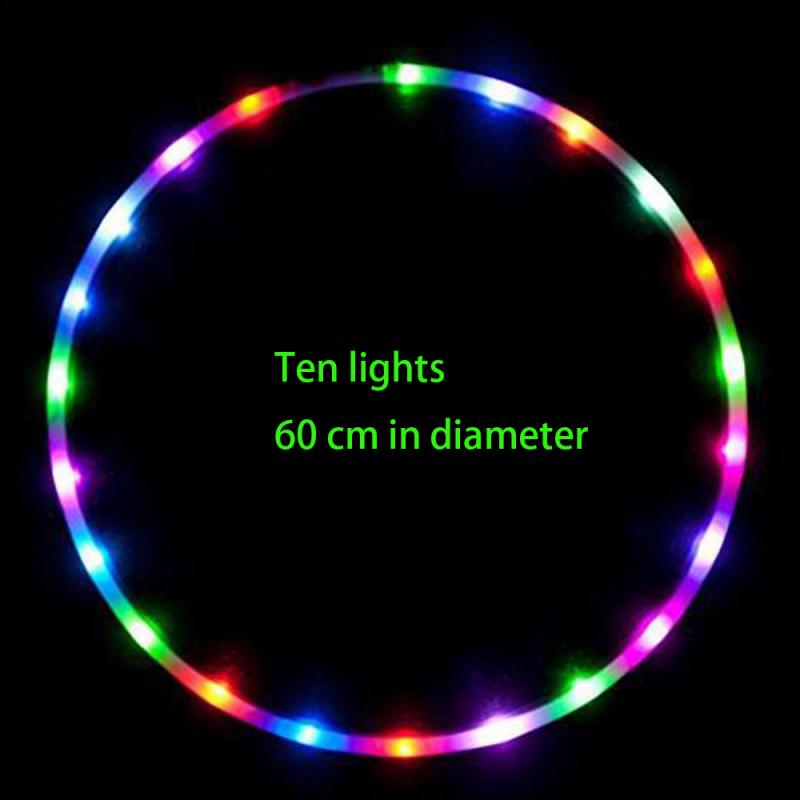 LED Lighting Sport Hoops Color Changing Rechargable Fitness Hoop Loose Weight Hoop Yoga Circle Fitness Training Equipments: Beige