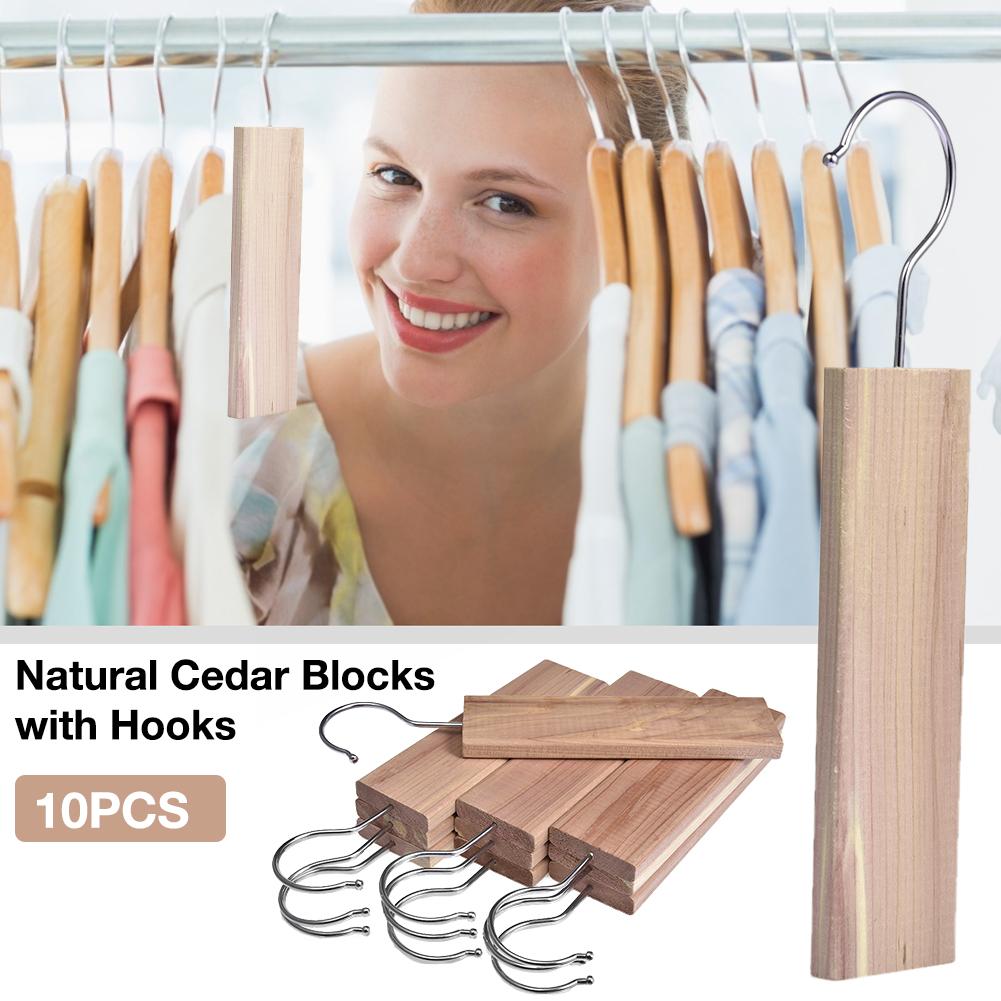 10Pcs Ceder Hang Ups Set Natuurlijke Ceder Blokken Met Haken Voor Kleding Kasten Lades Kasten En Opbergdozen