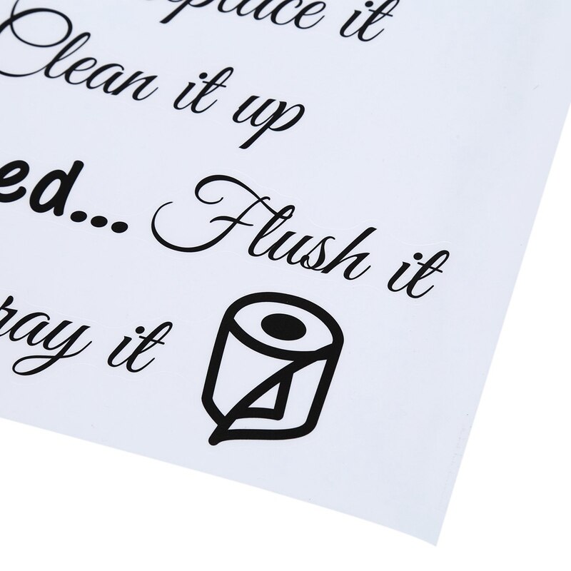 Toilet Rules Bathroom Removable Wall Sticker Vinyl Art Decals DIY Home Decor