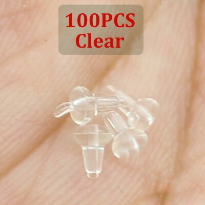 Topes de gancho para pesca de carpa, accesorios de pesca de carpa, cuentas de mango, tapones para ganchos deslizantes, cuentas de goma para herramientas de aparejo de cabello de carpa, 100 Uds.: 100PCS Clear
