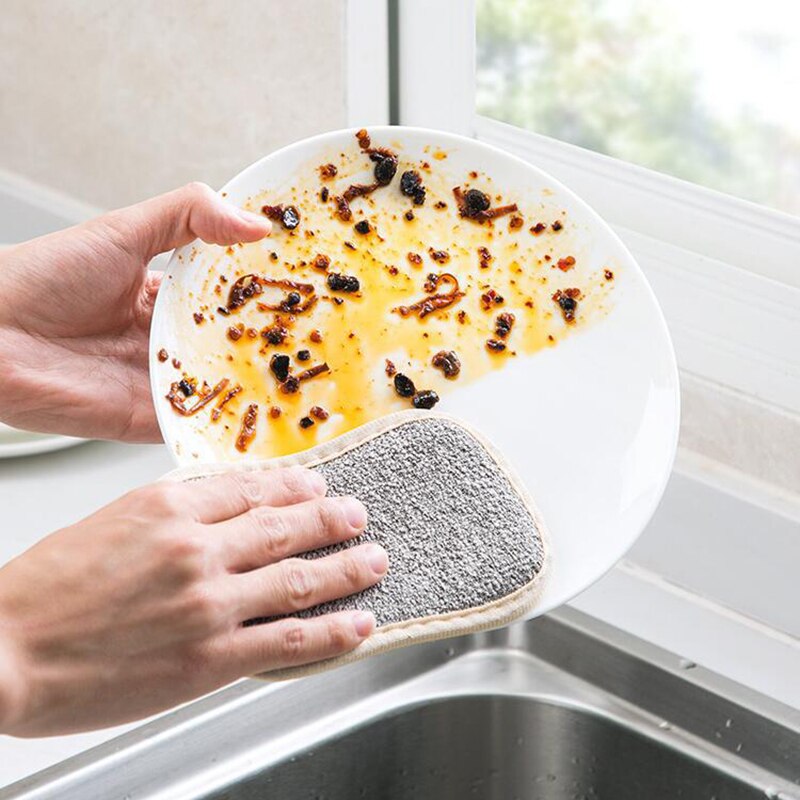 Pot lavage éponges Double face assiettes plat nettoyage chiffon ménage cuisine nettoyage accessoire salle de bain accessoires