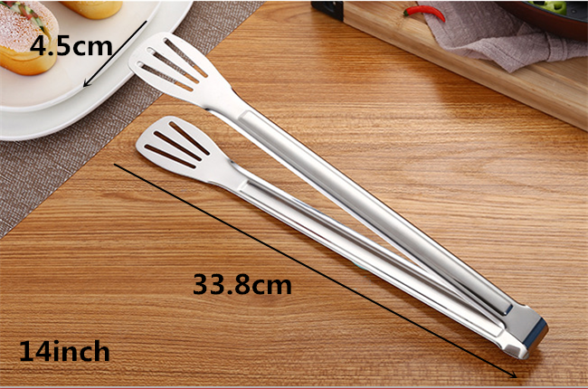 Pince à pain en acier inoxydable pince à viande Barbecue de type Buffet accessoires pour Barbecue outil de Barbecue pince à Barbecue outils de cuisine accessoires de cuisine: 14inch