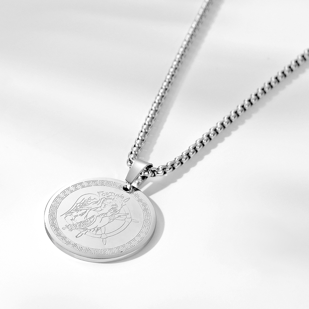 Romeinse Godin Van Geluk Hanger Ketting Voor Vrouwen Rvs Oude Griekse Sieraden Fortuna Tyche Amulet Ketting
