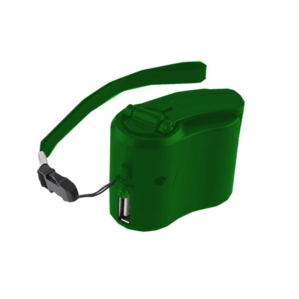 Hand-winding Emergency Charger USB Hand Crank Manual Dynamo For MP3 MP4 Mobile USB PDA Cell Phone Power Bank Emergency Charging: Green
