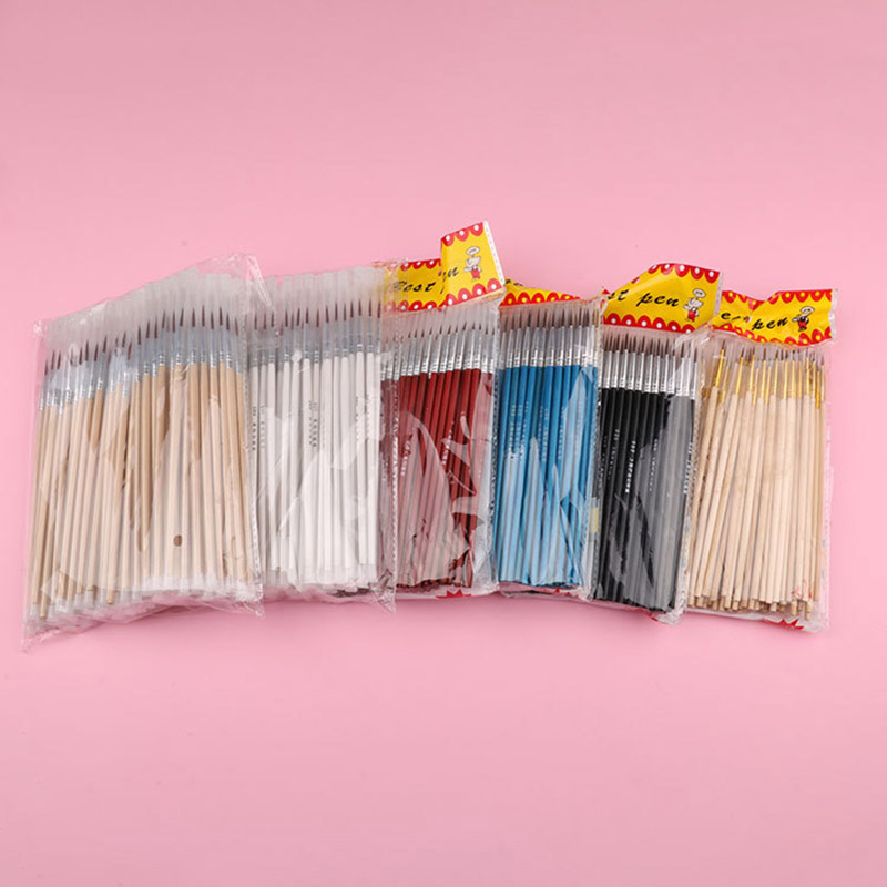 100 stk/sæt fin håndmalet tynd krog line pen multifarvet stafet tegning kunst pen maling pensel kunst forsyninger nylon pensel special