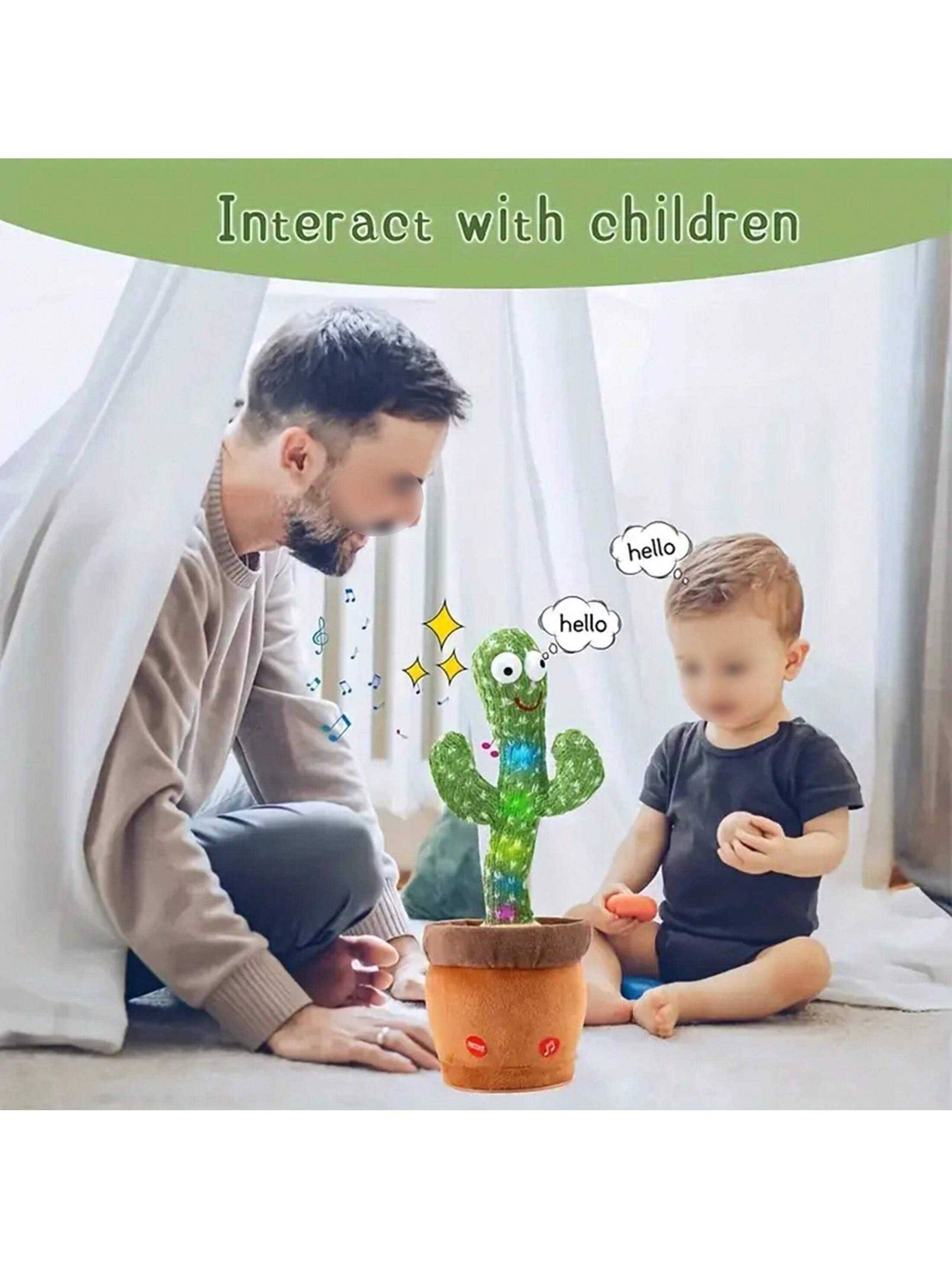Dança Talking Cactus Brinquedos para Bebés Meninos e Meninas, Cantando Imitando Gravação, Repetindo o Que Você Diz Sunny, 1Pc