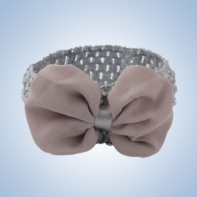 Bandeaux à fleurs pour bébé fille, accessoires de photographie, nœud, paillettes, grandes fleurs, élastique, large, pour cheveux: GRIS