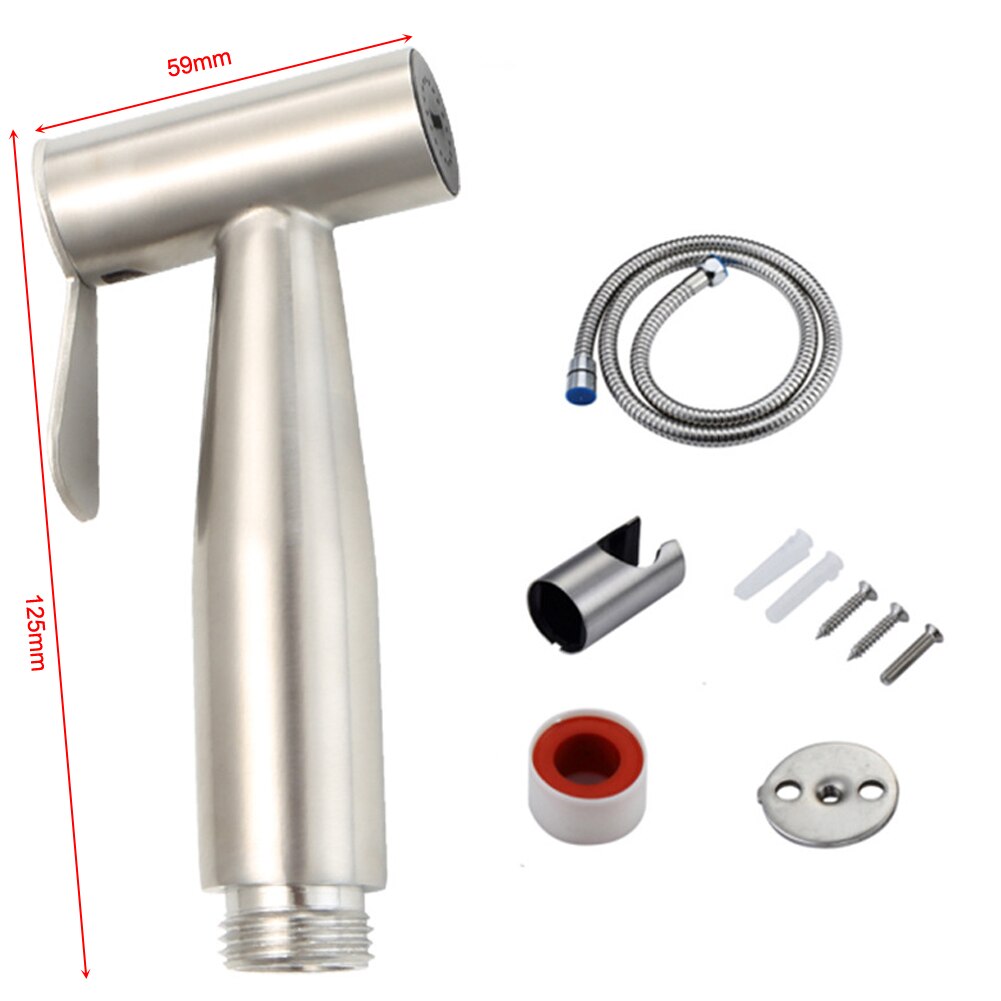 Handheld Bidet Spray Shower Set Wall Bracket Toilet Sprayer Douche kit Bidet Faucet Brushed For Hardware Supplies