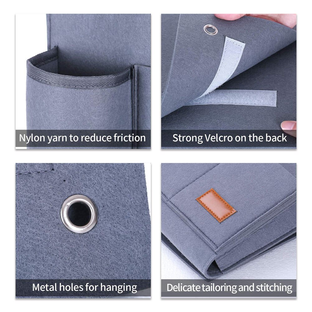 Vilt Nachtkastje Opbergtas Pouch Bed Bureau Bag Bank Voor Tv Afstandsbediening Opknoping Caddy Organizer Bed Houder Zakken