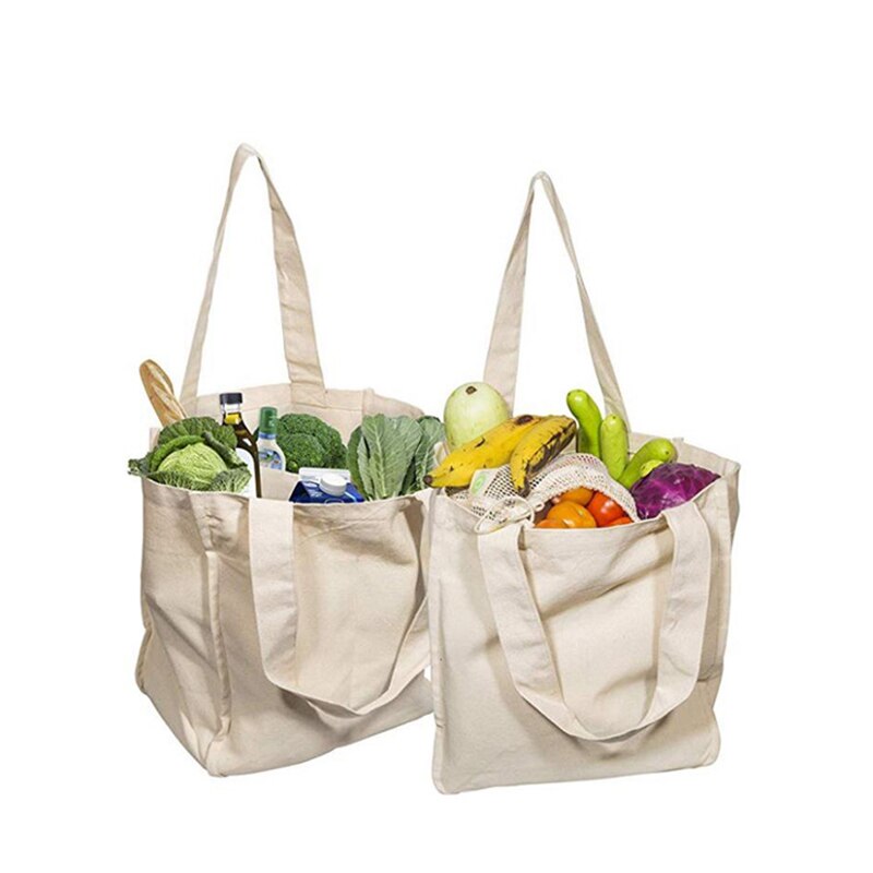 Sac d'épicerie, grand fourre-tout Non tissé polyvalent avec poignée, sac réutilisable pour fête/Shopping