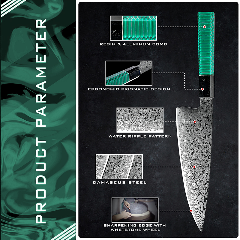 GRANDSHARP 1PCS or 4 PCS Kitchen Knife Sets vg10 Japanese Damascus Chef Knife Kiritsuke Utility Gyuto Knives Cutter