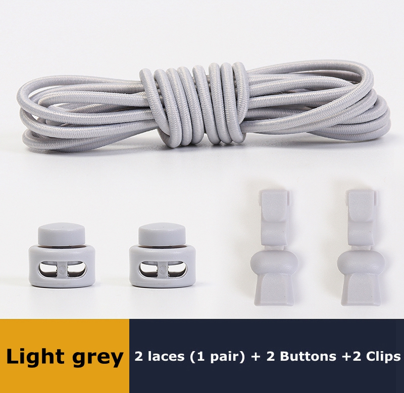 No Tie Shoelaces Round Elastic Shoe Laces Plastic Snap Lock Suitable For All Shoes Adult Children Walking Sports Lazy Lace