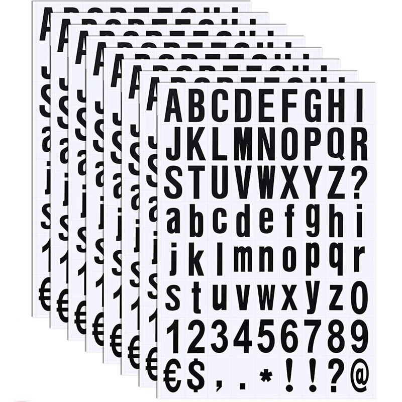 8 Sheets 576 Pcs Self-Adhesive Vinyl Letters Numbers Kit,Mailbox Numbers Sticker for Mailbox,Signs,Window,Door, 1 Inch