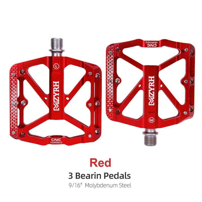 Mzyrh Fiets Pedaal 3 Lagers Antislip Mtb Pedalen Aluminium Fiets Pedalen Toepasselijk Waterdichte Fiets Onderdelen: MZ-193 red-3