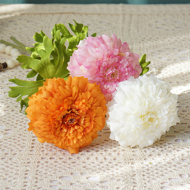 Hibiscus – branches de chrysanthème artificielles en soie, fausses fleurs, marigaudes, branches courtes, décoration de salon,