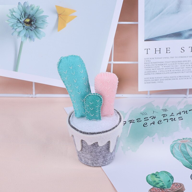 Meian Kit de punto de aguja no tejido para suculentas, Cactus, fieltro de lana, fieltro de corte de aguja, paquete de conjuntos de manualidades Diy: HJG00137