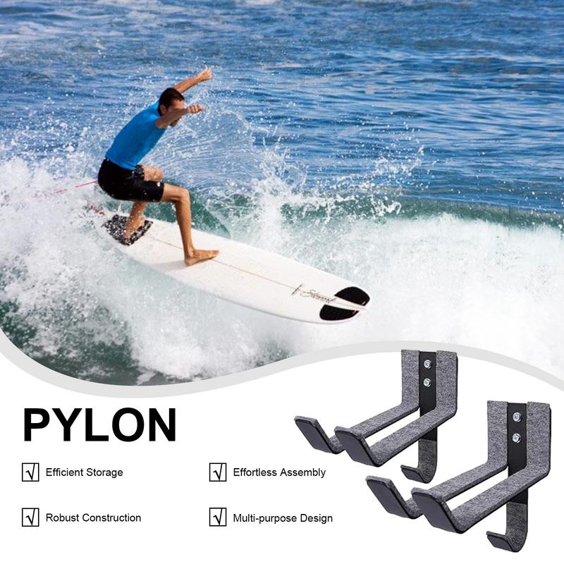 Universele surfplankhouder 2-voudig - surfboard rack - snowboard - skateboard - muurbevestiging