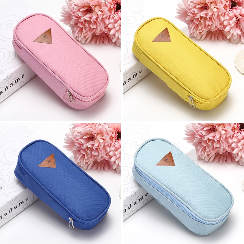 High Canvas Fabric Multifunctional Pencil Box Large Capacity Pencil Case Portable Pen Holder Kid Stationery Box