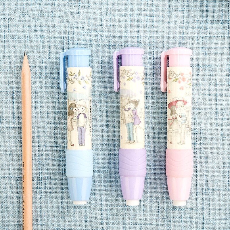 Słodka miłość seria mechaniczna gumka dzieci kreatywna gumka robić mazania jako szkolne materiały korekcyjne