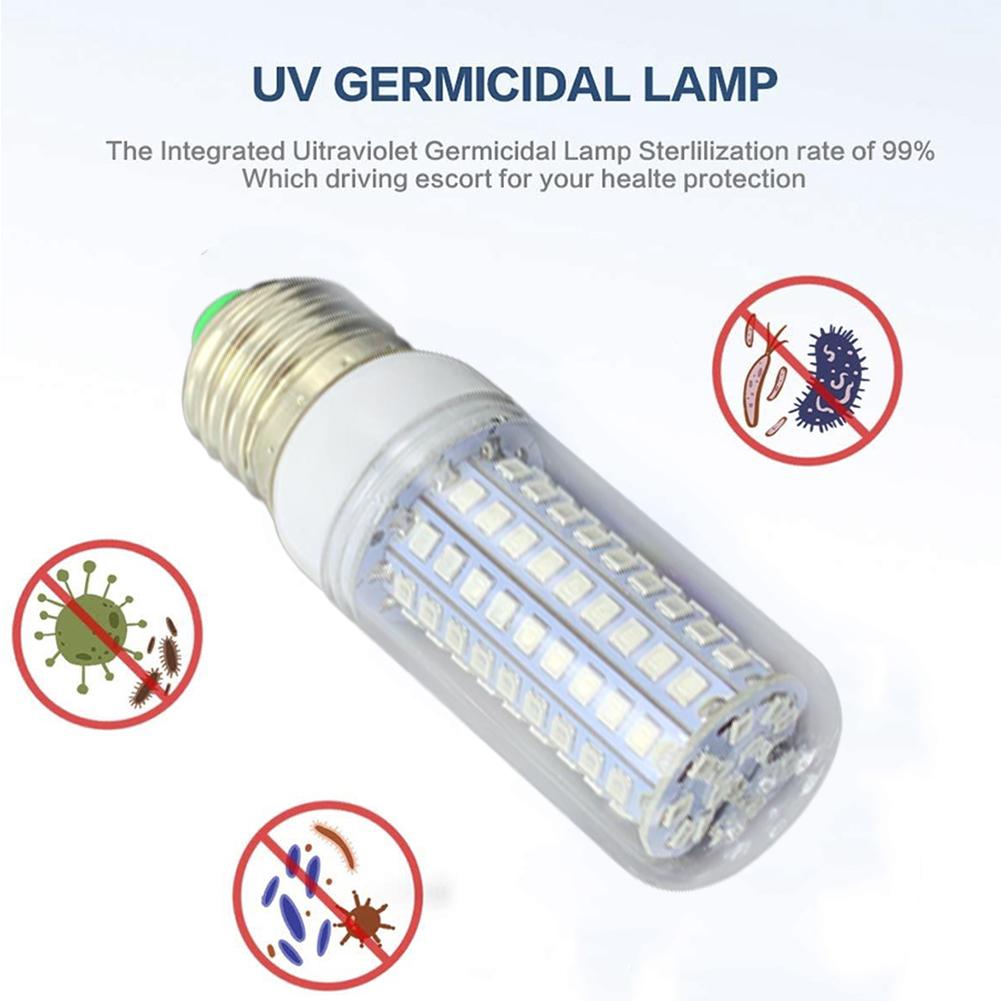 Bombilla germicida ultravioleta E27 para matar ácaros, lámpara de desinfección UV de cuarzo, luz LED germicida, esterilizador UV 110/220V