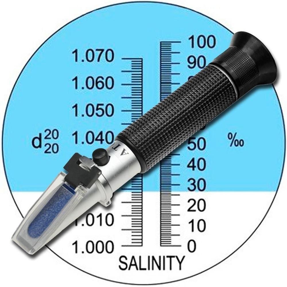 Salinidad refractómetro ATC de mano 0-10% medidor de concentración de sal de agua de alta precisión hidrómetro Mariculture salinómetro