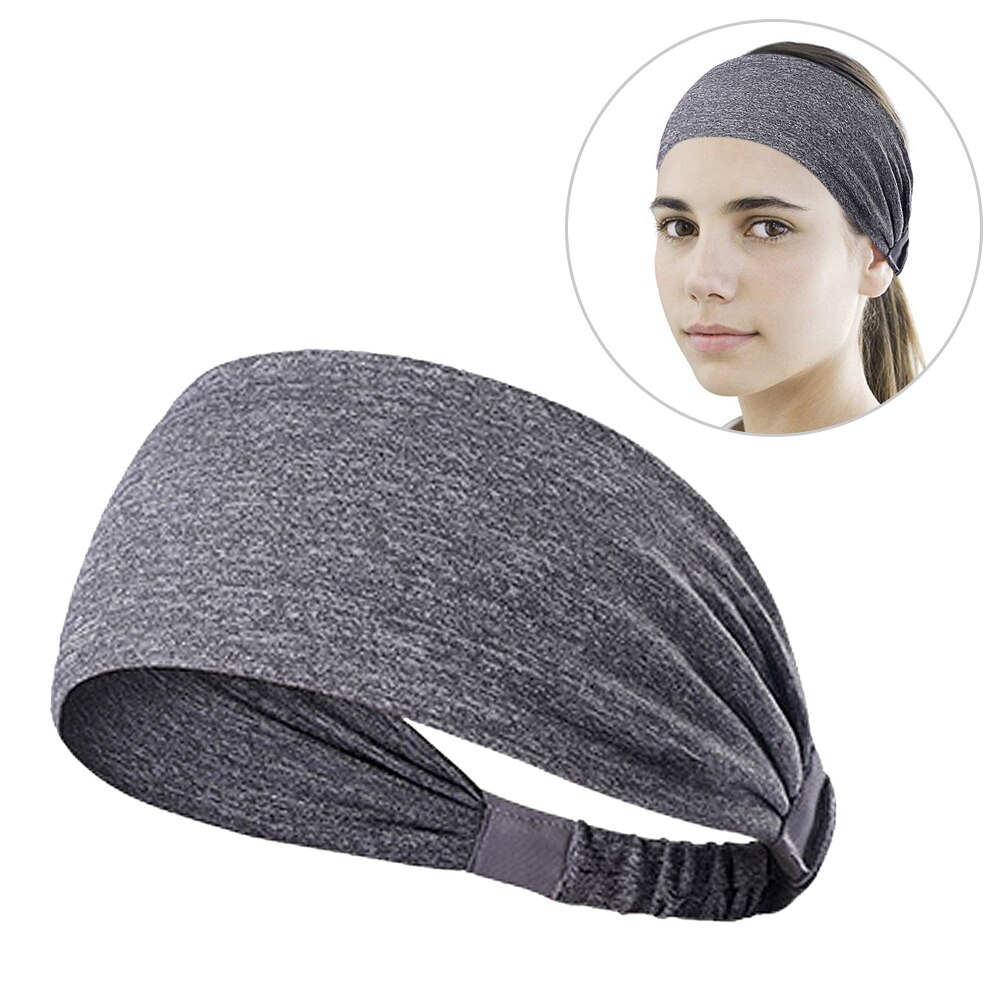 Mannen Vrouwen Sport Hoofdband Non Slip Elastische Zweet Wicking Hoofdband Zweetband Voor Workout Yoga Fietsen Running Jogging Wandelen: Light Grey