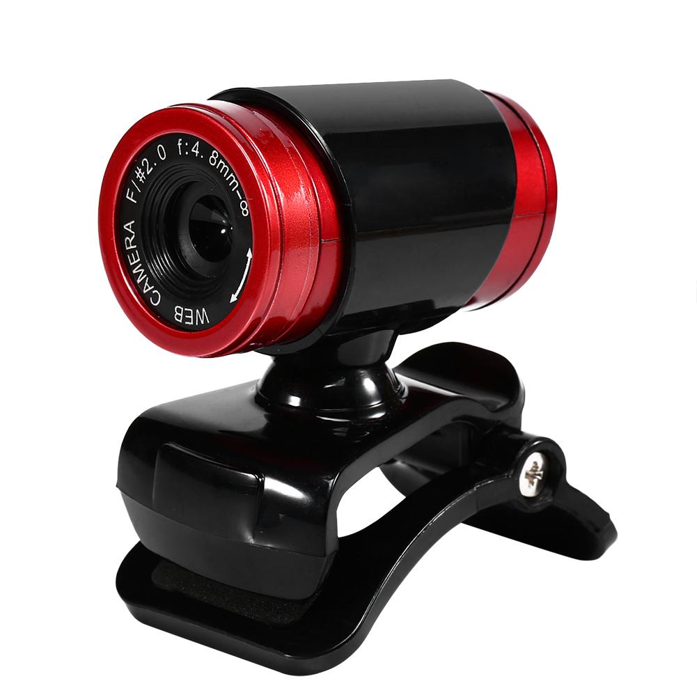 Web Camera Mini HD USB Webcam Video Call Camera Computer Built-in Sound-absorbing Microphone For PC Laptop Video Recording: Red