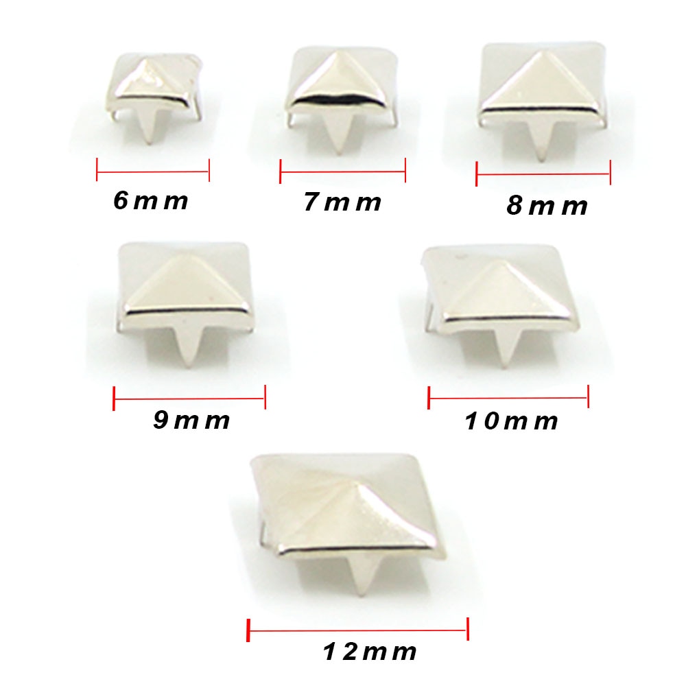 100 sztuk nity kwadratowe 4 szpilki i szpilki punkowa skórzana nity do dżinsów ubrania 6-12MM złoto/srebro/czarny/brąz nity DIY