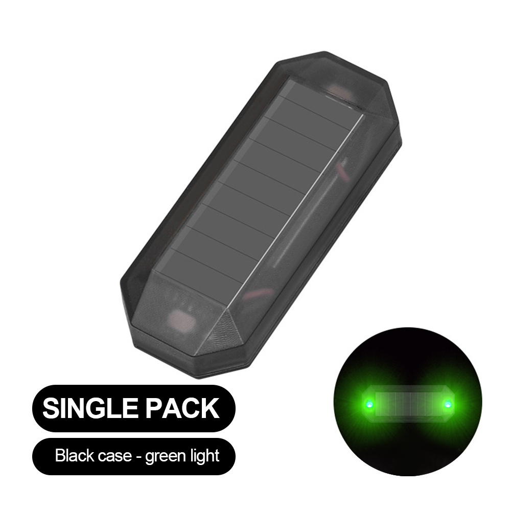 Mini led-autolampje op zonne-energie, waarschuwingslampje voor 's nachts, gesimuleerd alarm, draadloos antidiefstalwaarschuwingslampje, stroboscoop, nep-alarmlampje: Groente
