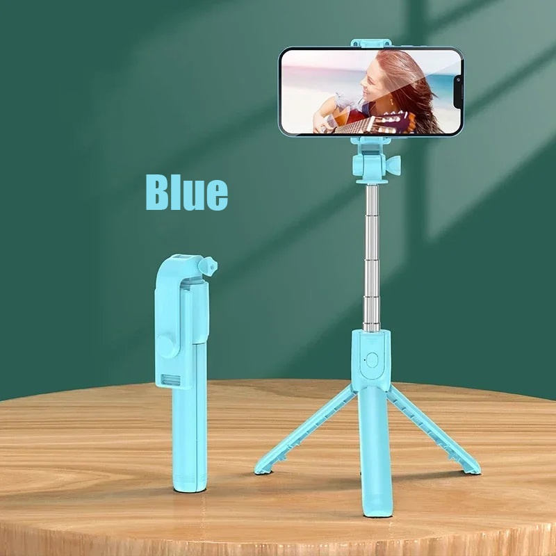 Bluetooth Selfie Stick Draadloos 360° draaibaar statief Afstandsbediening Sluiter Invullicht Multifunctionele intrekbare standaard: Sliver